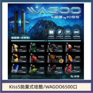 WAGOO哇酷Kiss5 6500口拋棄式 | 自由混搭雙口味 | 雙芯組合