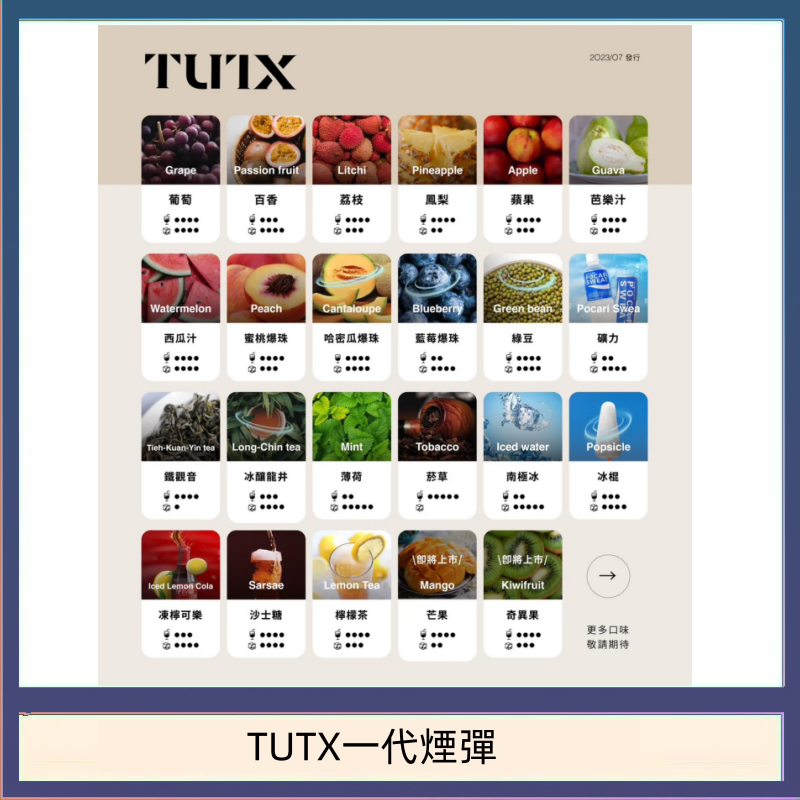TUTX電子菸一代煙彈 3入裝 通用1代系列【28種口味】